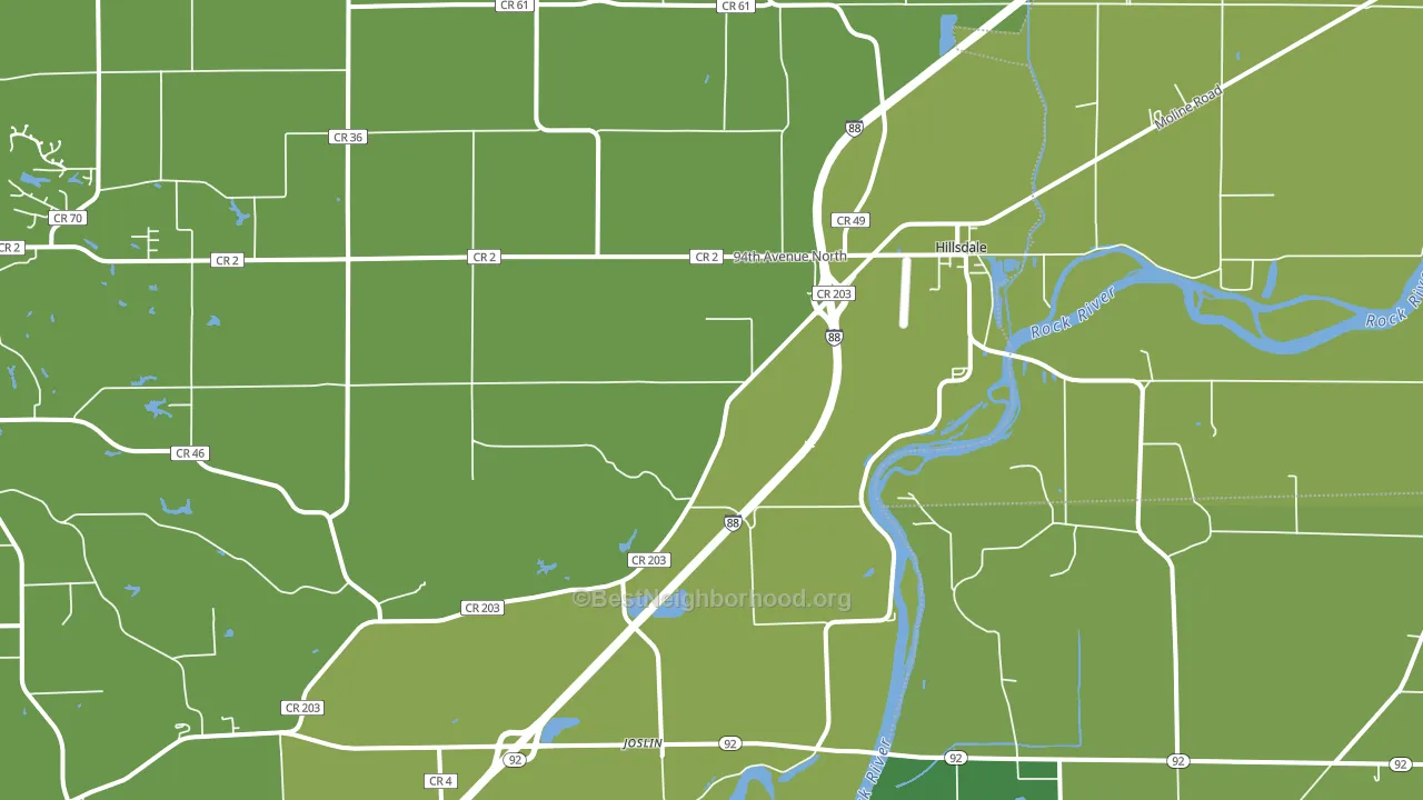 61257, IL block-group voter-turnout map