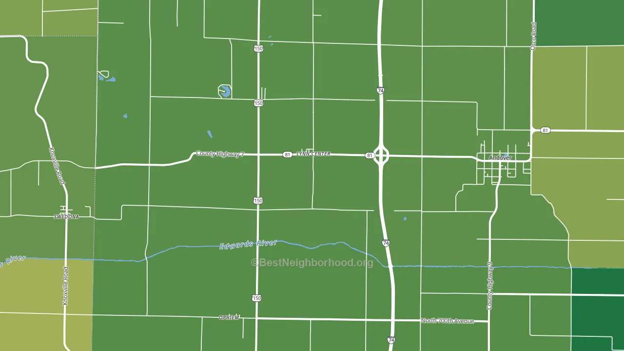 61262, IL block-group voter-turnout map