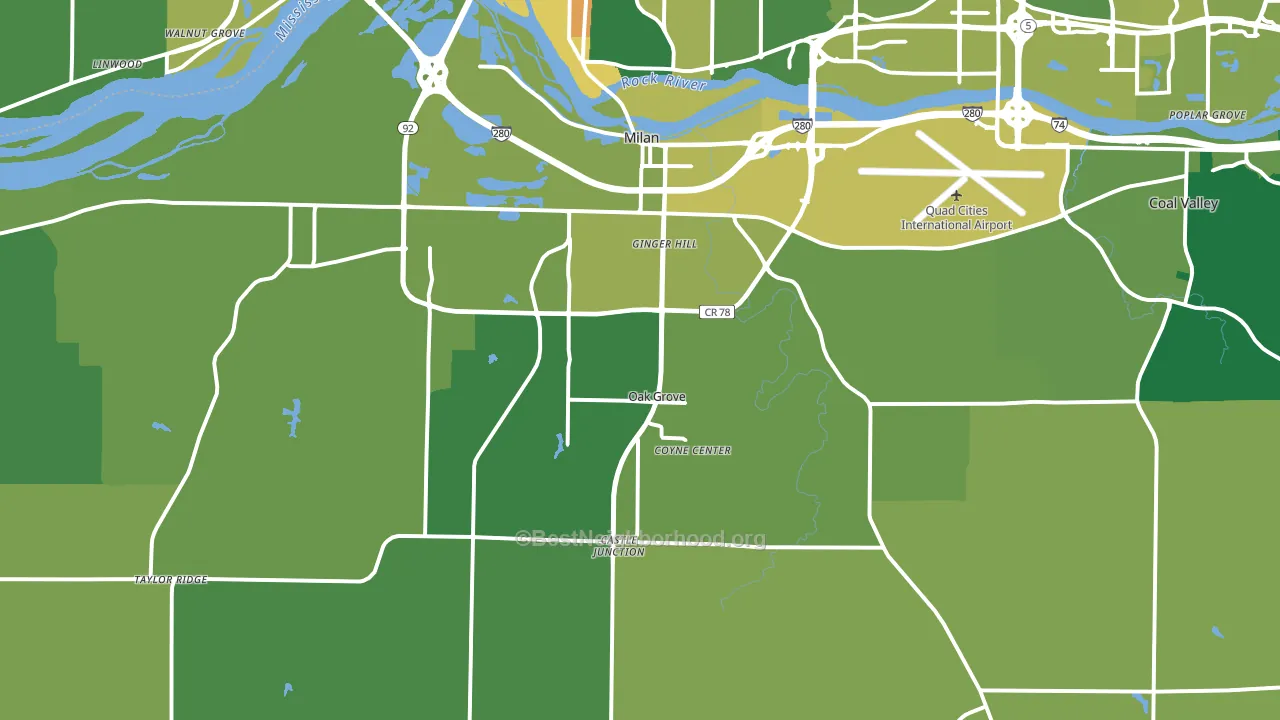 61264, IL block-group voter-turnout map