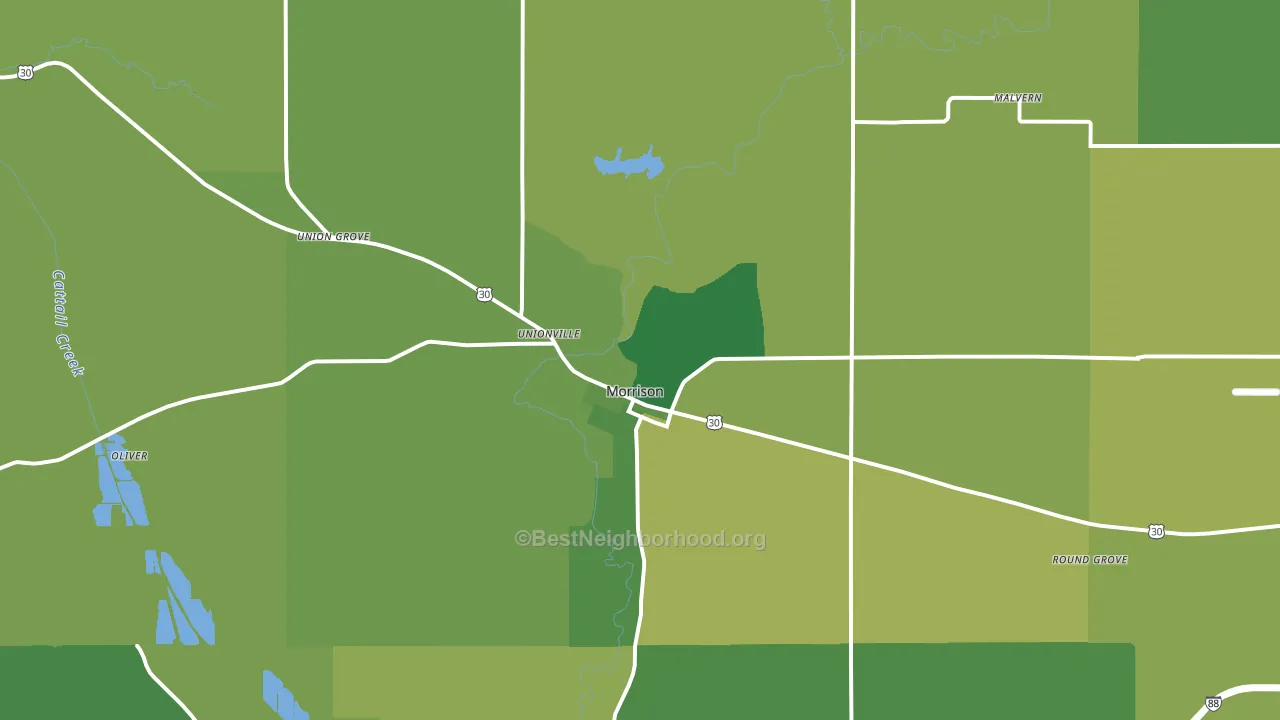 61270, IL block-group voter-turnout map