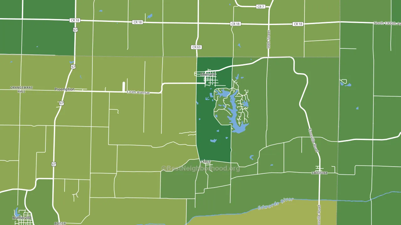 61281, IL block-group voter-turnout map