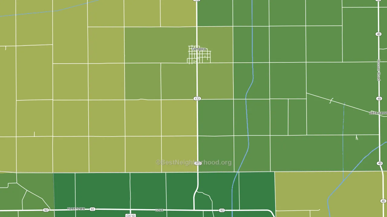 61283, IL block-group voter-turnout map