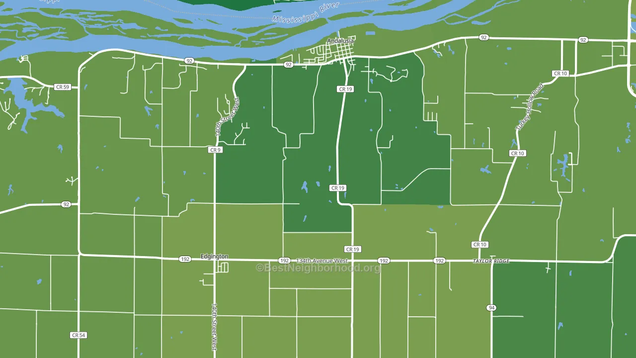 61284, IL block-group voter-turnout map