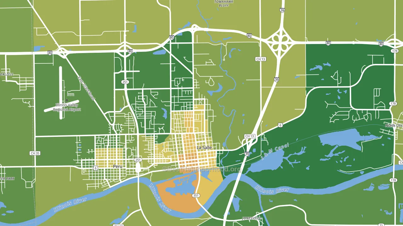 61301, IL block-group voter-turnout map
