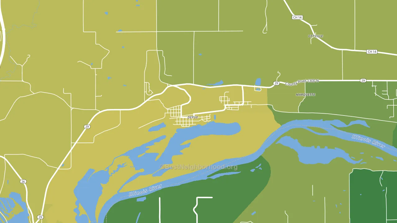 61322, IL block-group voter-turnout map