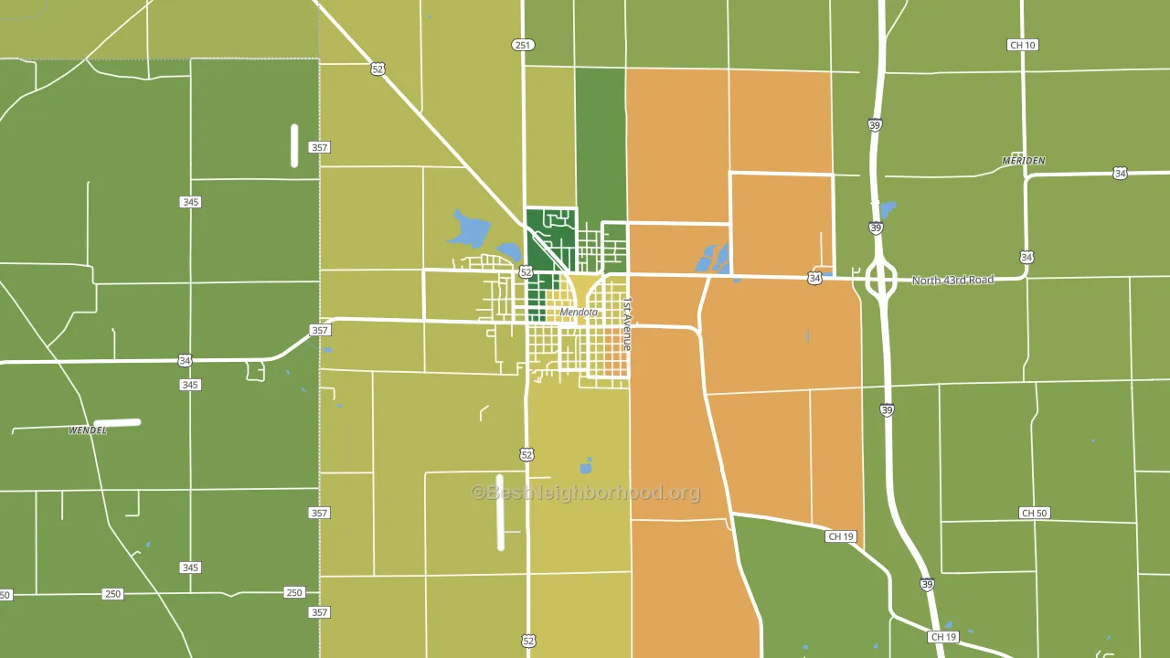 61342, IL block-group voter-turnout map