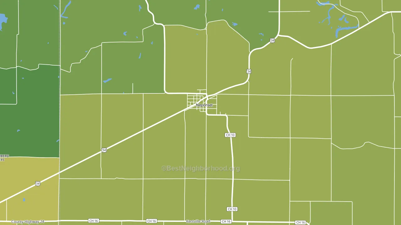 61345, IL block-group voter-turnout map