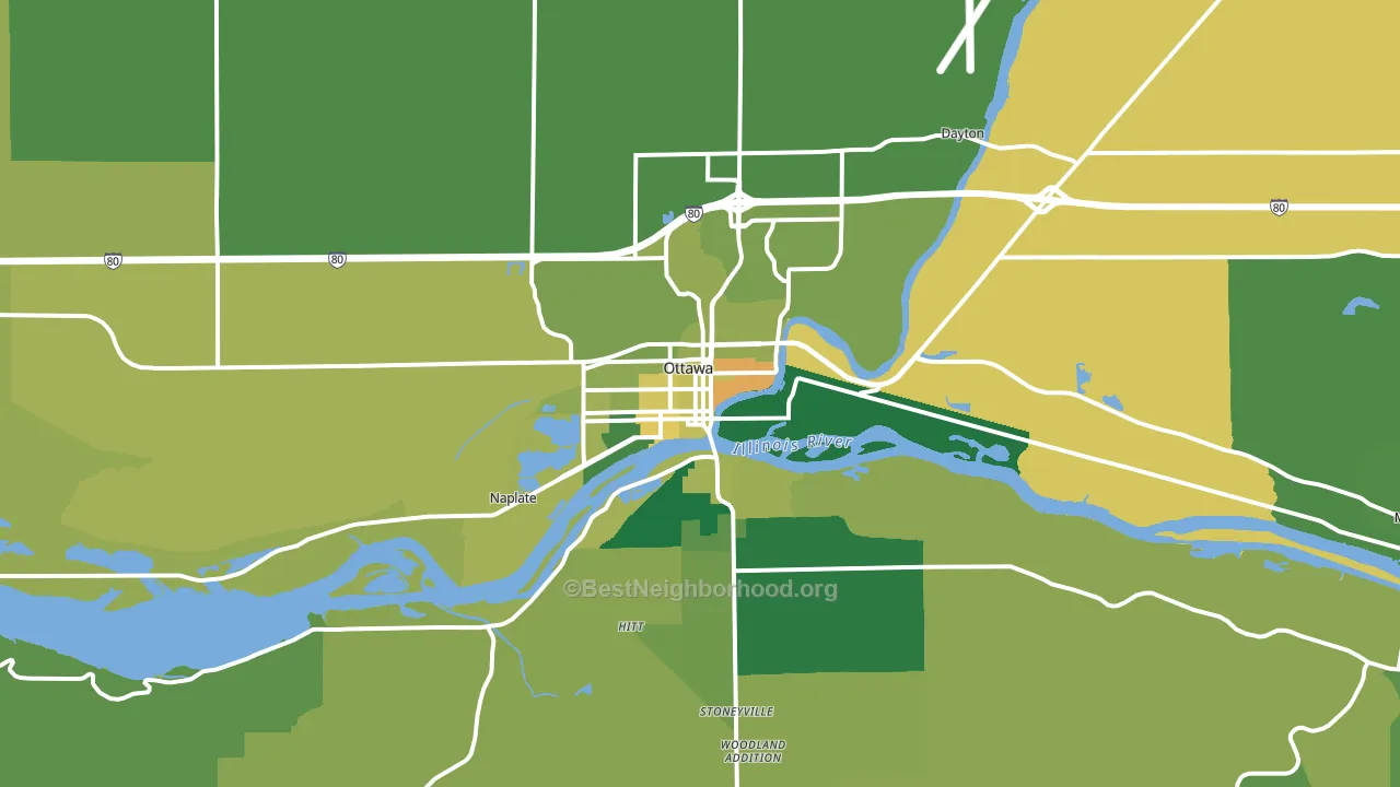 61350, IL block-group voter-turnout map