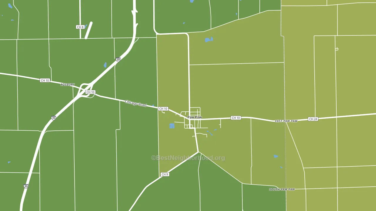 61353, IL block-group voter-turnout map