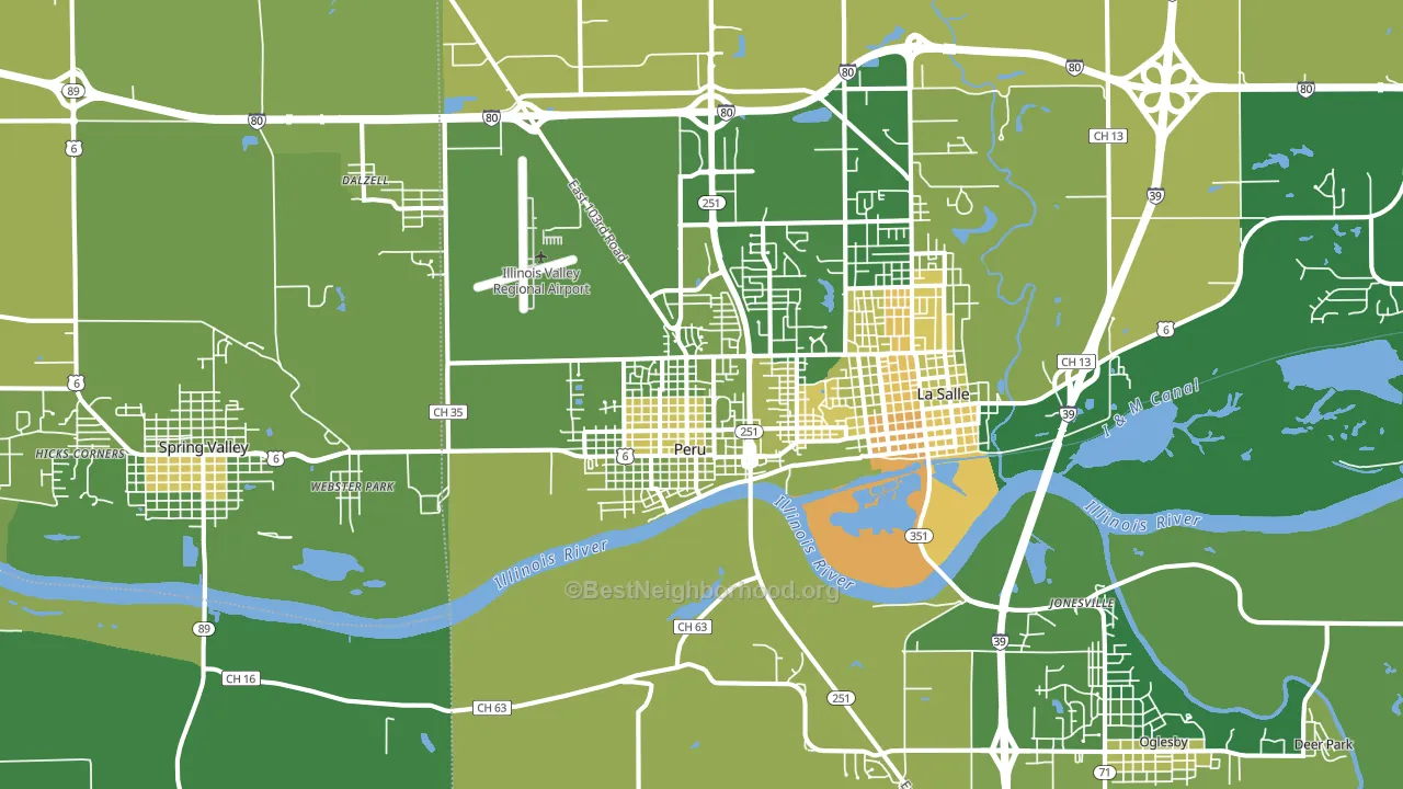 61354, IL block-group voter-turnout map