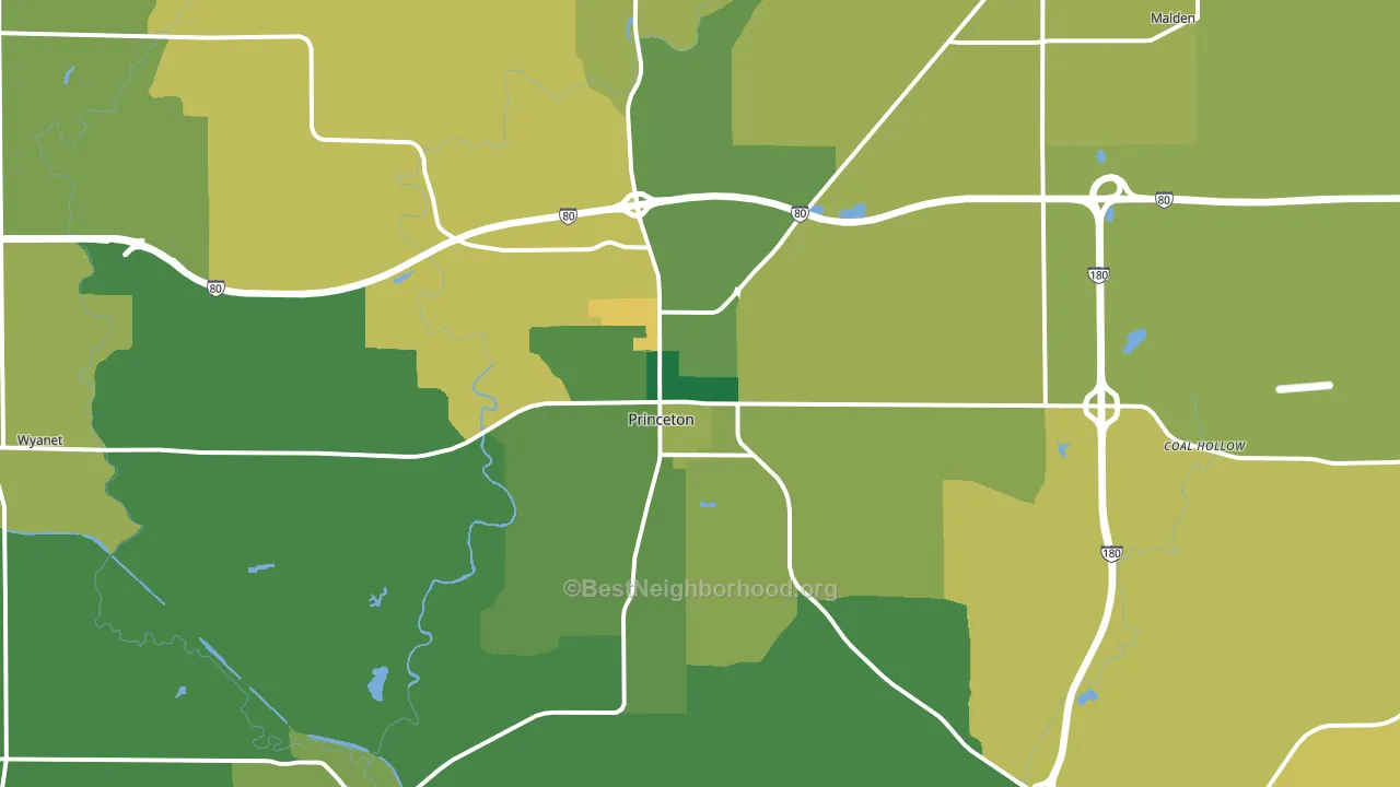 61356, IL block-group voter-turnout map