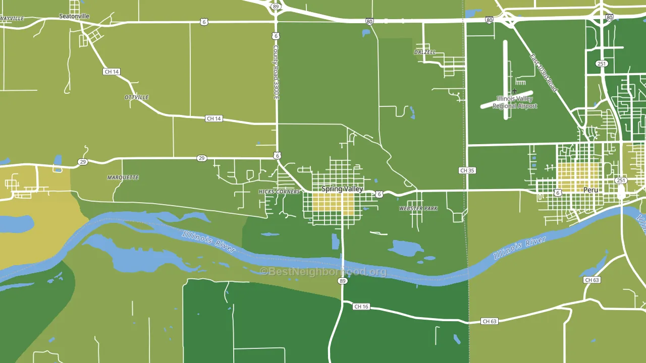 61362, IL block-group voter-turnout map