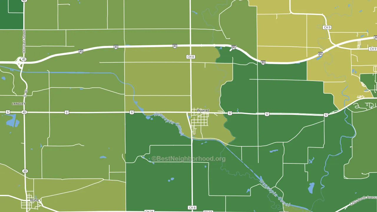 61379, IL block-group voter-turnout map