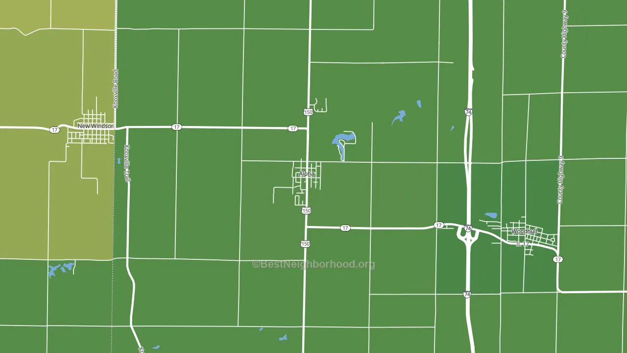 61413, IL block-group voter-turnout map