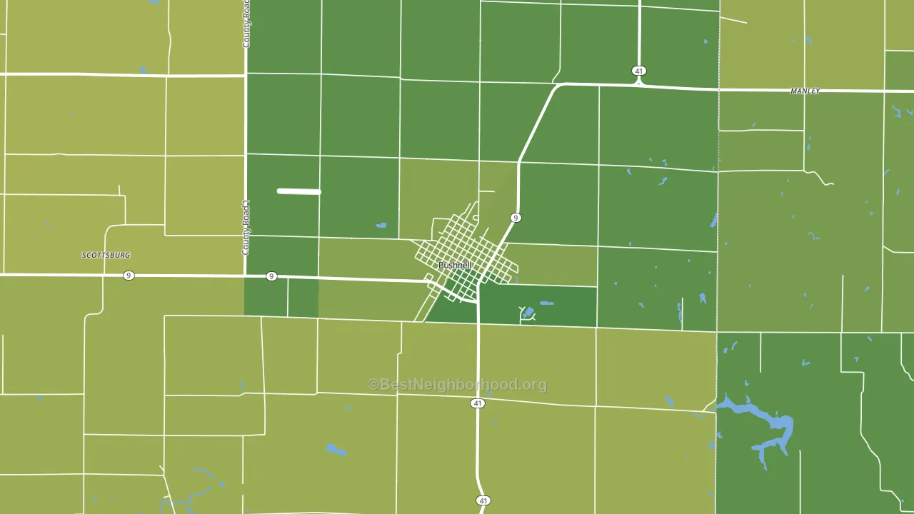 61422, IL block-group voter-turnout map