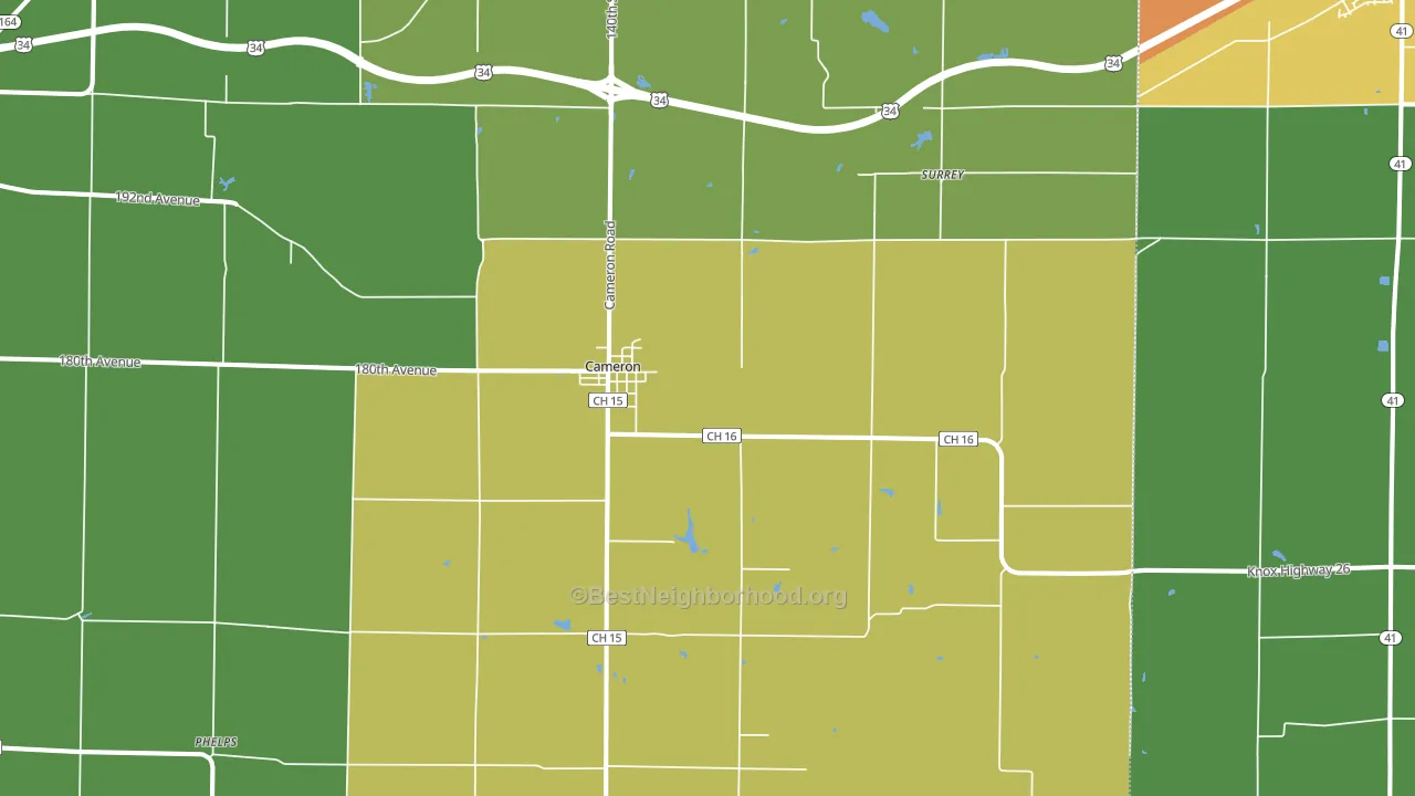61423, IL block-group voter-turnout map