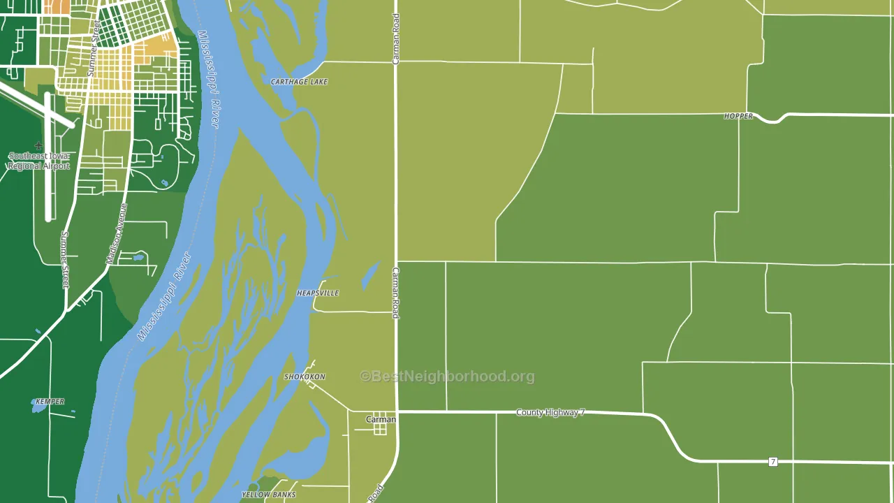 61425, IL block-group voter-turnout map