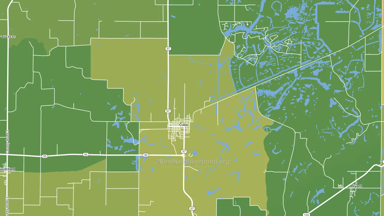 61427, IL block-group voter-turnout map