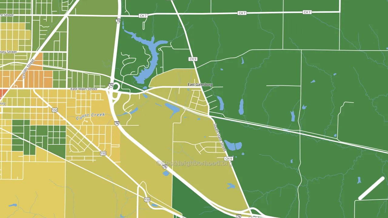61430, IL block-group voter-turnout map