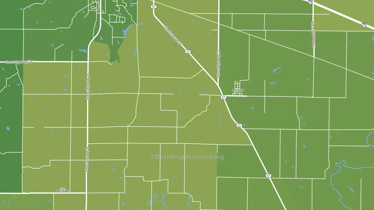 61436, IL block-group voter-turnout map
