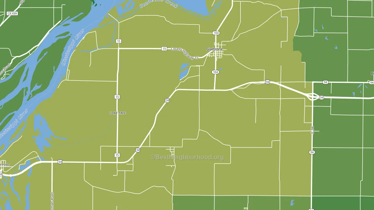 61437, IL block-group voter-turnout map