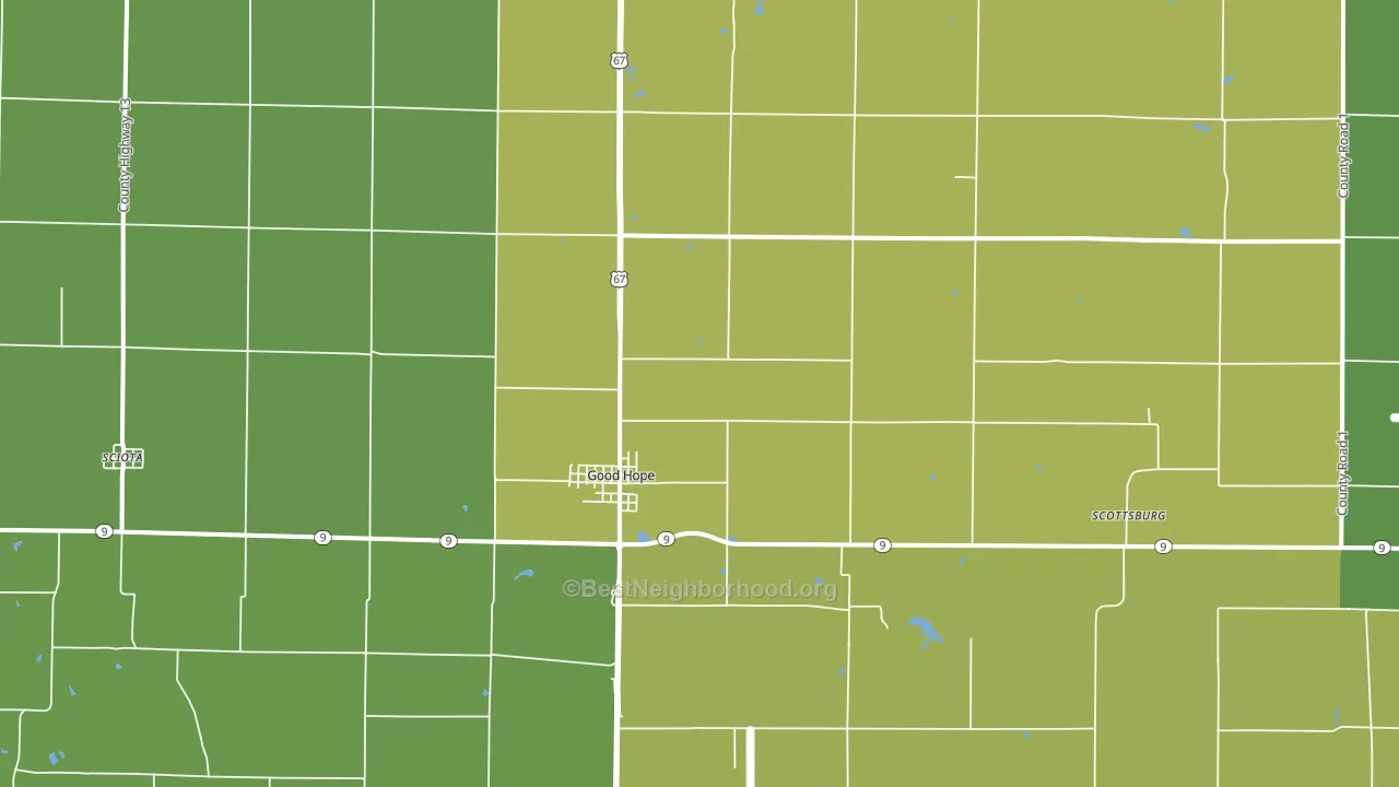 61438, IL block-group voter-turnout map