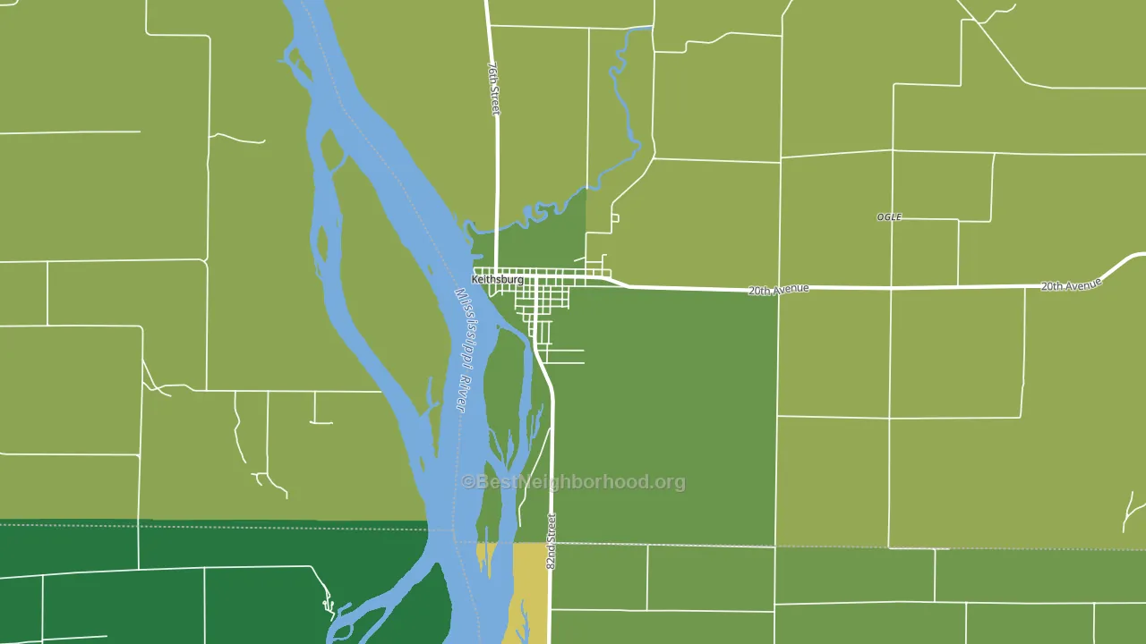 61442, IL block-group voter-turnout map