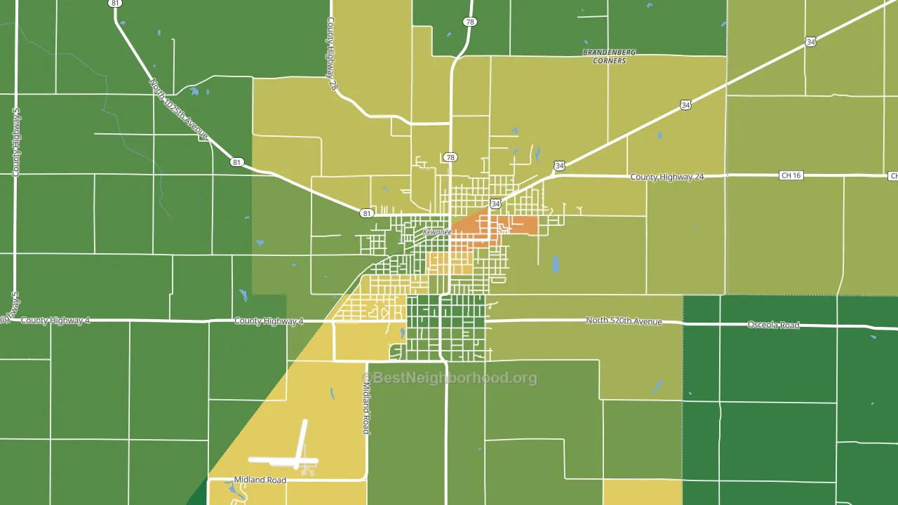 61443, IL block-group voter-turnout map
