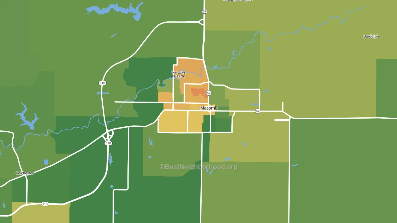 61455, IL block-group voter-turnout map