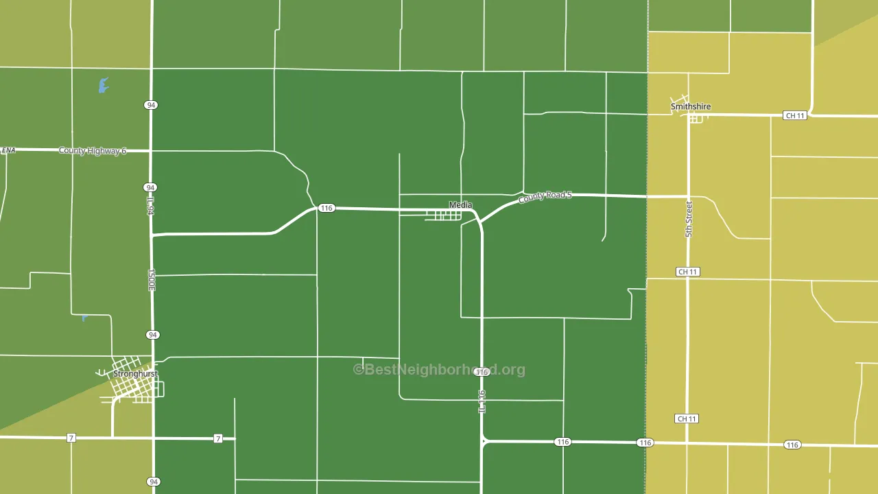 61460, IL block-group voter-turnout map