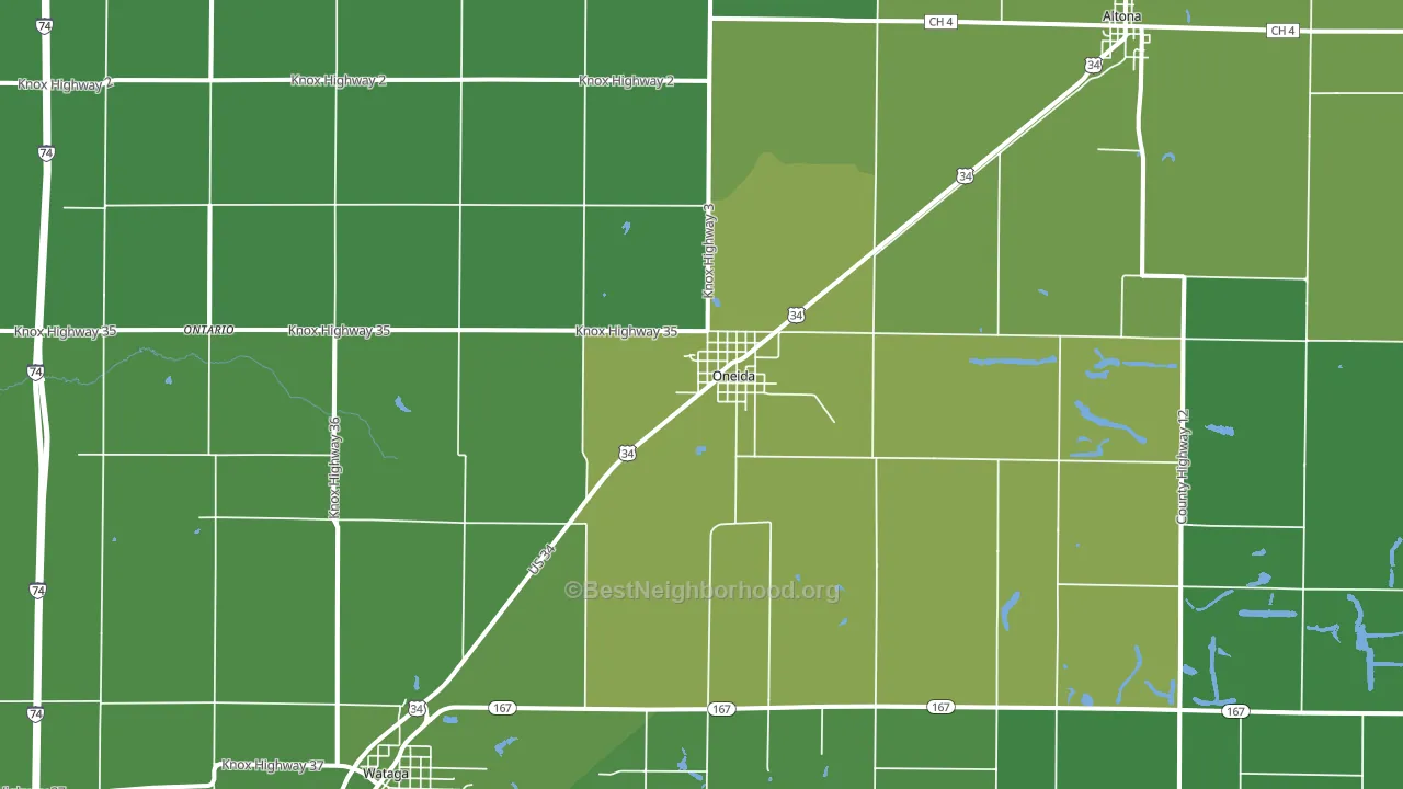 61467, IL block-group voter-turnout map