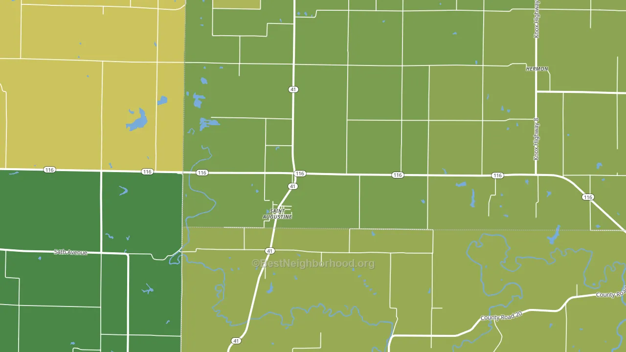 61474, IL block-group voter-turnout map
