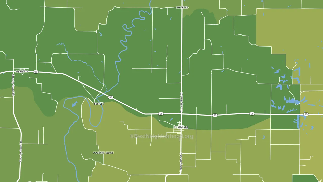 61477, IL block-group voter-turnout map