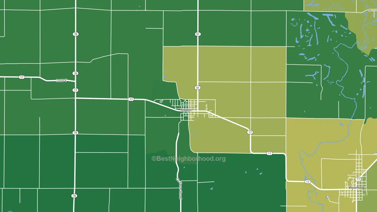 61483, IL block-group voter-turnout map