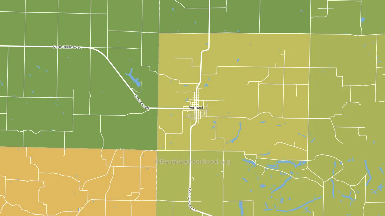 61484, IL block-group voter-turnout map