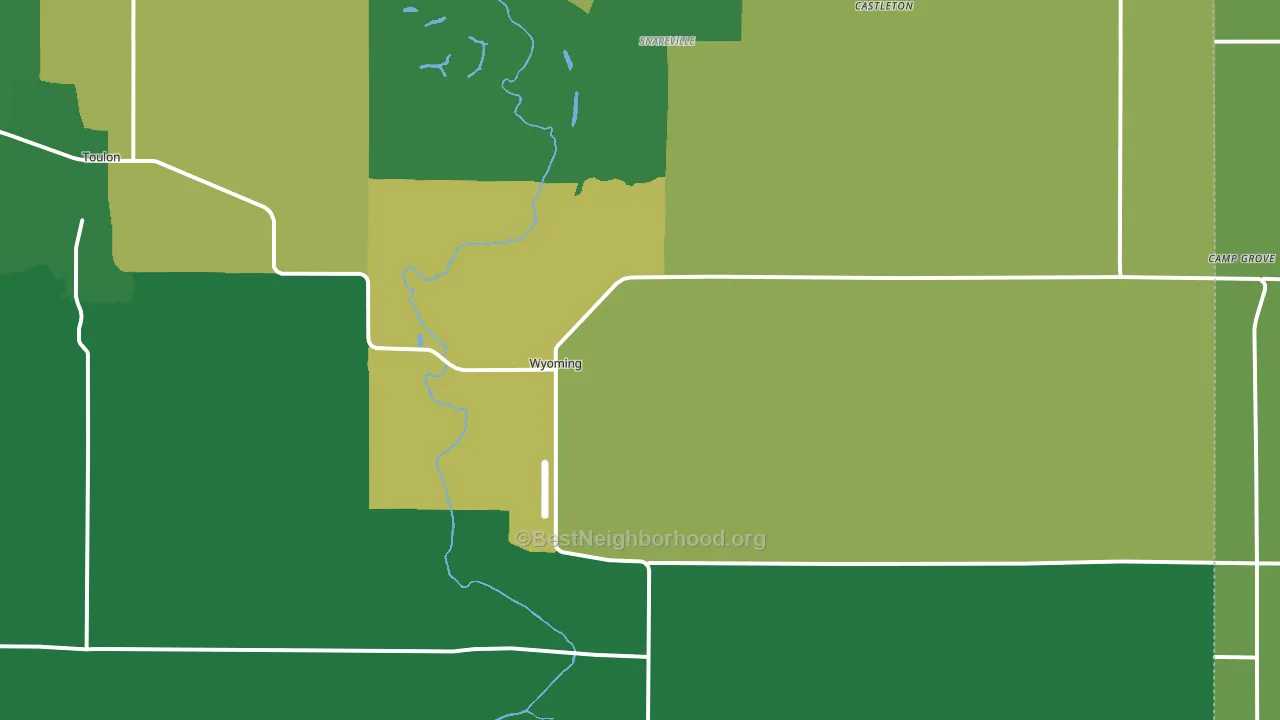 61491, IL block-group voter-turnout map