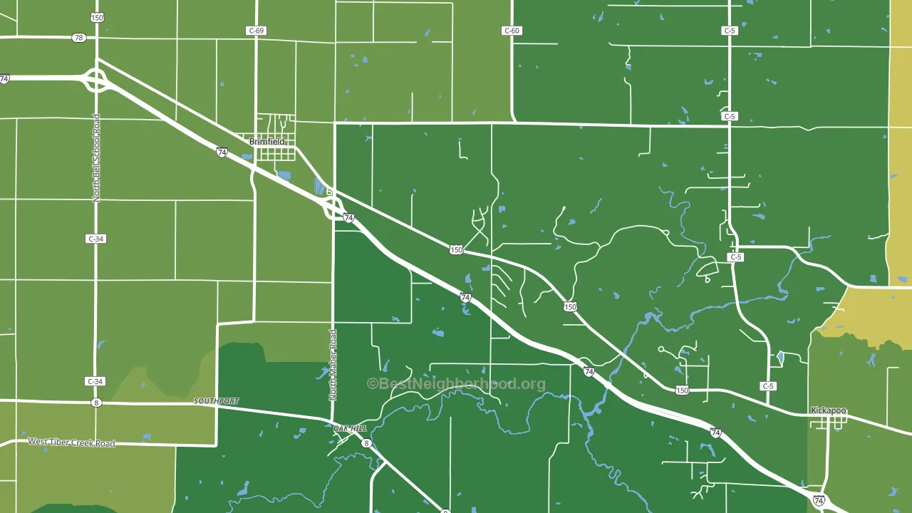 61517, IL block-group voter-turnout map