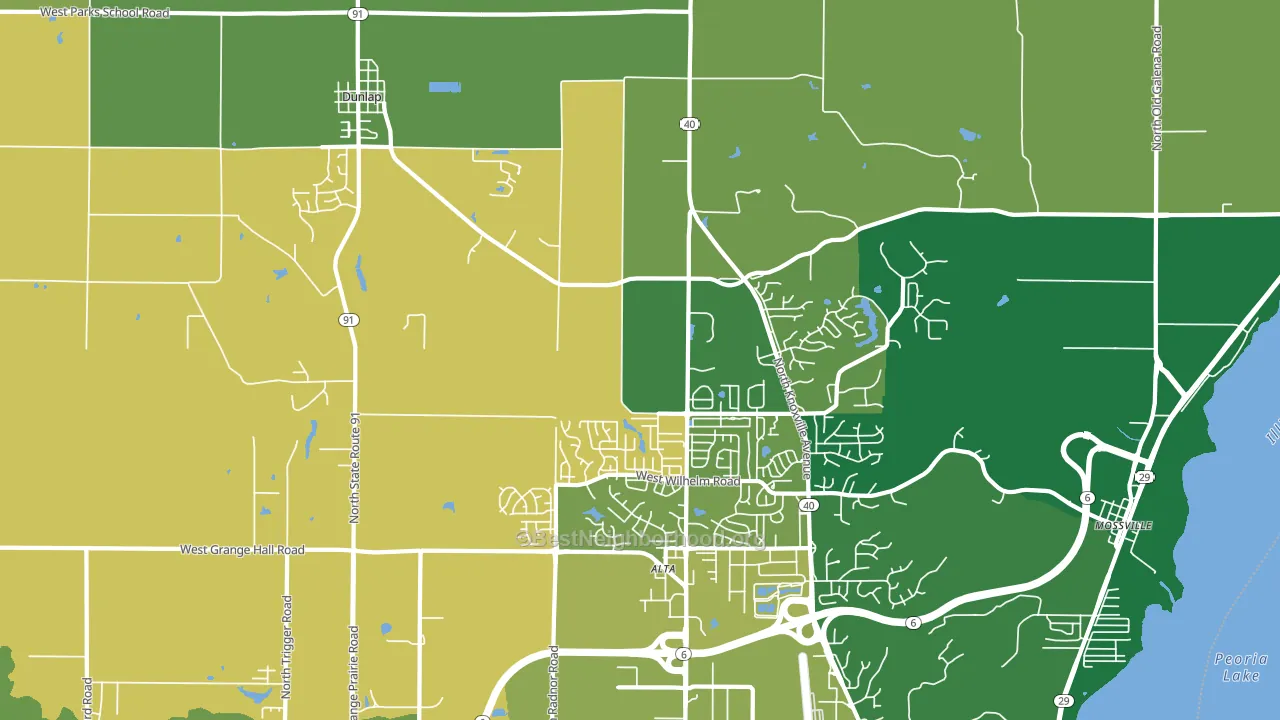 61525, IL block-group voter-turnout map