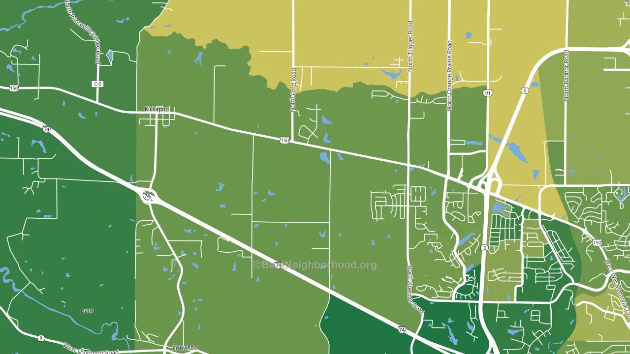 61528, IL block-group voter-turnout map