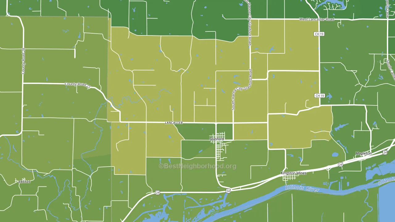 61533, IL block-group voter-turnout map