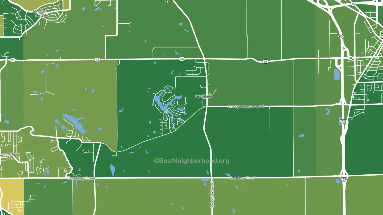 61535, IL block-group voter-turnout map