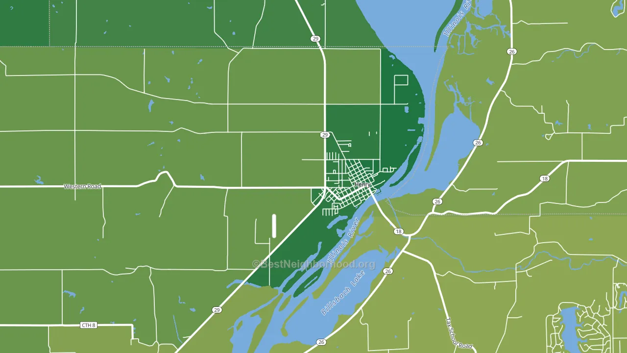 61537, IL block-group voter-turnout map