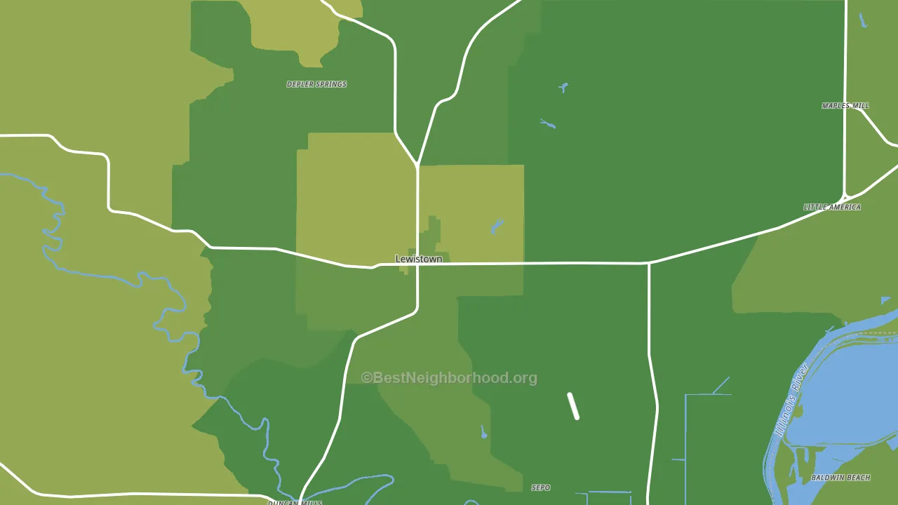 61542, IL block-group voter-turnout map