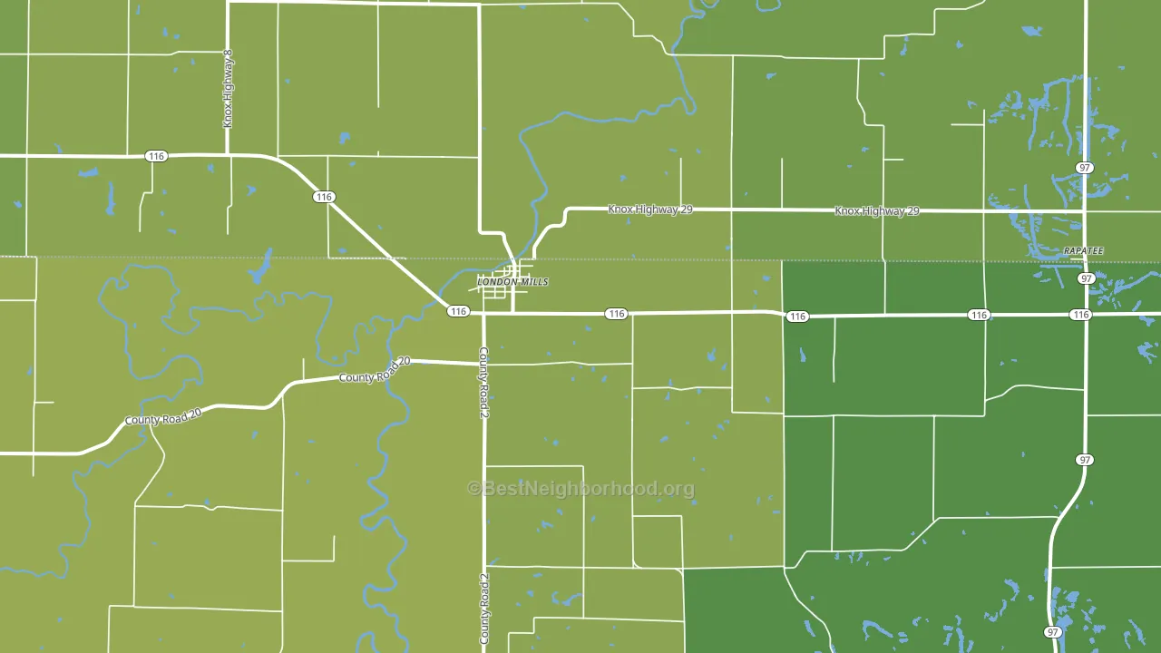 61544, IL block-group voter-turnout map