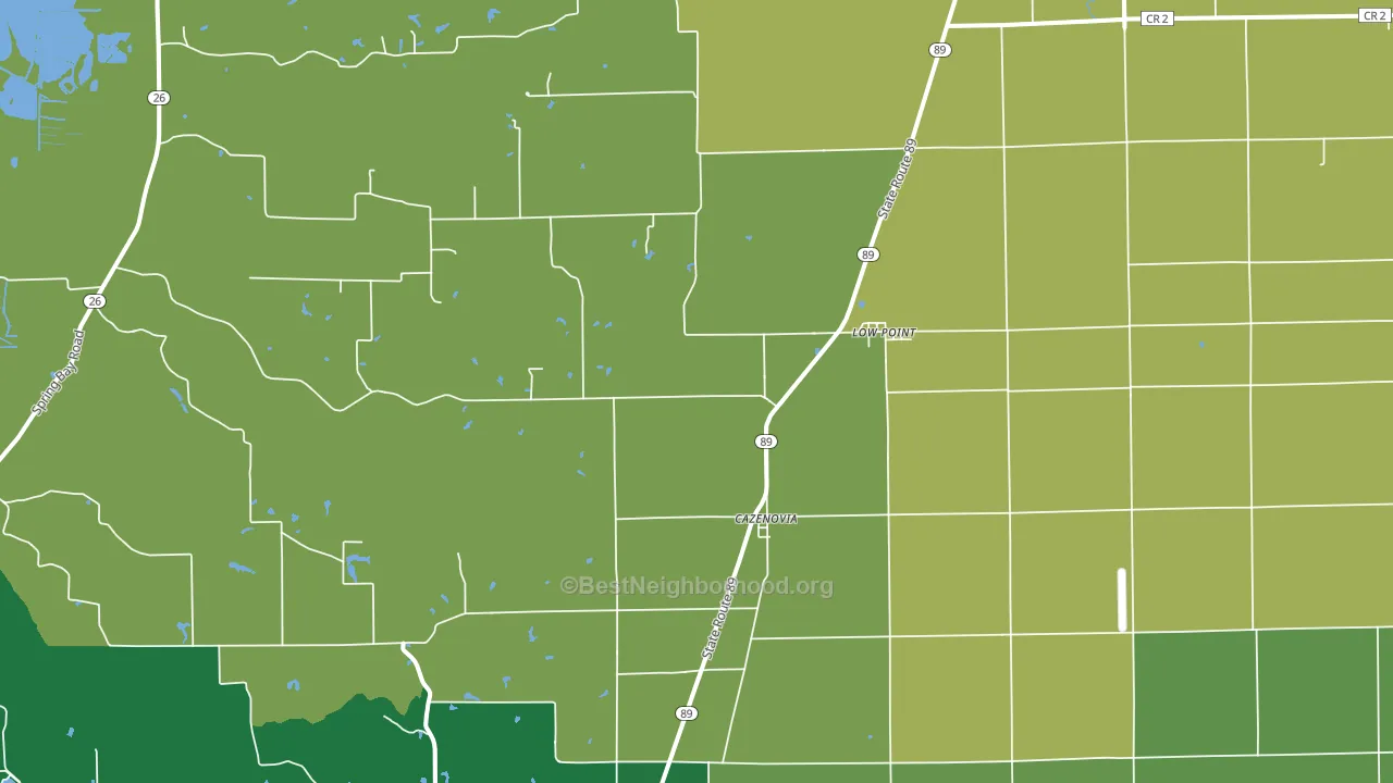 61545, IL block-group voter-turnout map