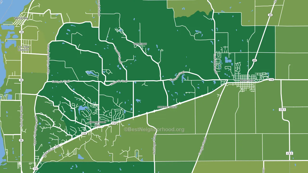 61548, IL block-group voter-turnout map