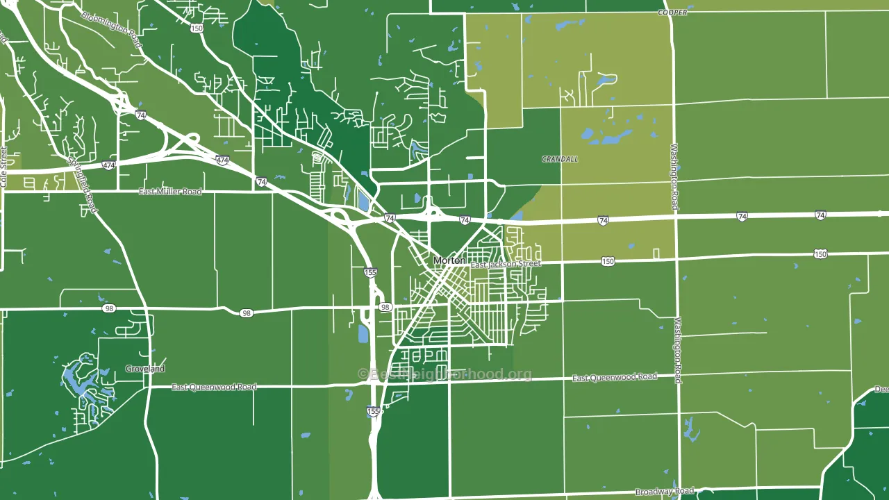 61550, IL block-group voter-turnout map