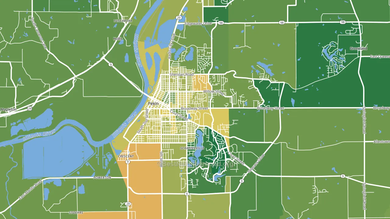 61554, IL block-group voter-turnout map