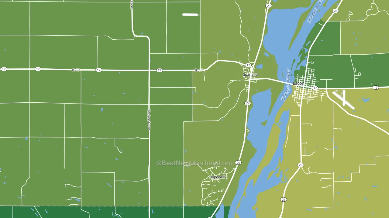 61565, IL block-group voter-turnout map
