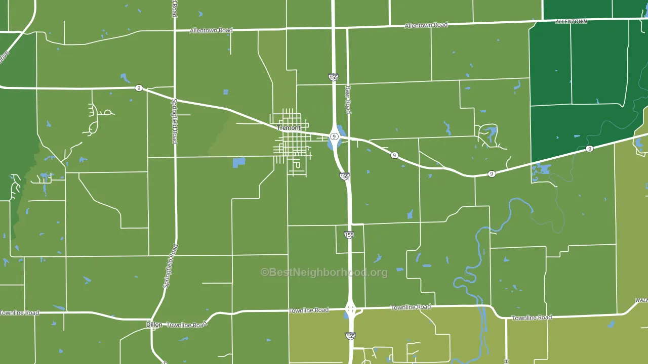 61568, IL block-group voter-turnout map